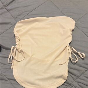 Cream Ruched Tube Top